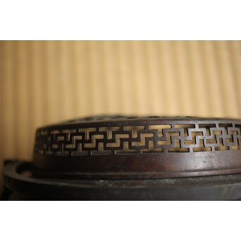 張鳴岐製 銅製手炉　M496 