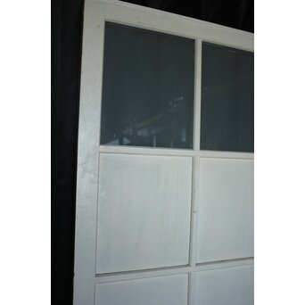 ハイサイズ 白いアンティークガラス戸　D194 