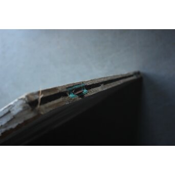 ハイサイズ 白いアンティークガラス戸　D194 