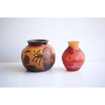 Tip Galle エミーレガレ 公式工芸 ガラス小瓶 2点　Y073