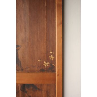 板絵建具 犬図 2枚1組　B1130 