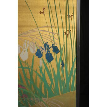 司山作 金地 秋草図屏風　Z984 