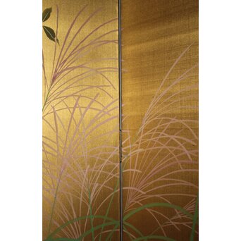 司山作 金地 秋草図屏風　Z984 