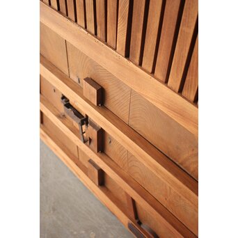 総欅 格子蔵戸　W0282 