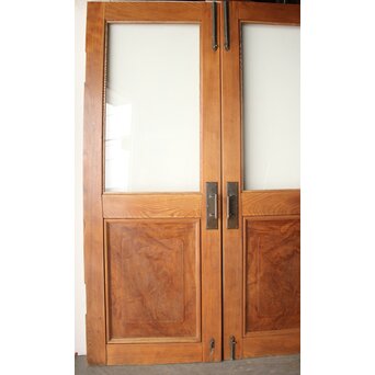 総欅 クリアガラス観音扉 2枚1組　GD0369 