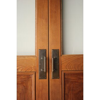 総欅 クリアガラス観音扉 2枚1組　GD0369 