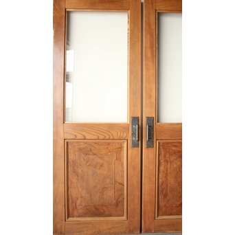 総欅 クリアガラス観音扉 2枚1組　GD0369 