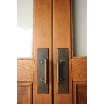 総欅 クリアガラス観音扉 2枚1組　GD0369 