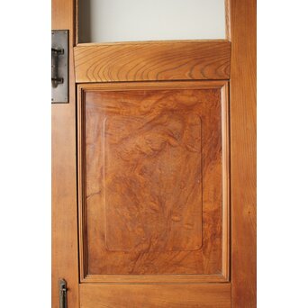 総欅 クリアガラス観音扉 2枚1組　GD0369 