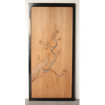 象嵌彩色 梅図 板戸　B1131 