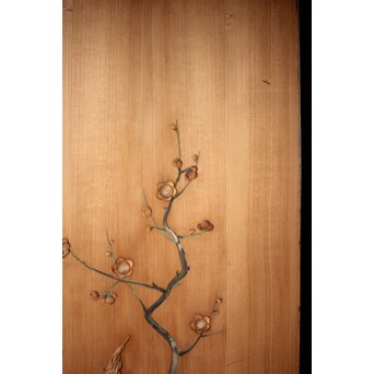 象嵌彩色 梅図 板戸　B1131 