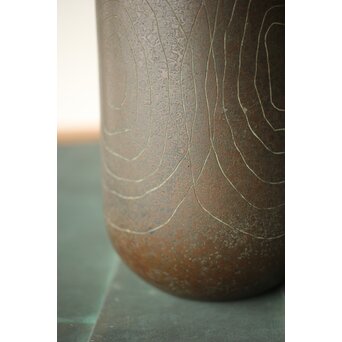 横倉嘉山 渦紋銅花瓶　M497 