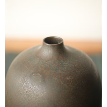 横倉嘉山 渦紋銅花瓶　M497 