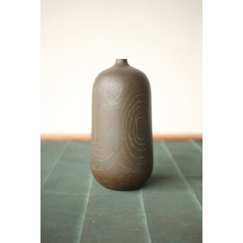 横倉嘉山 渦紋銅花瓶　M497 