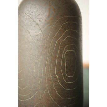 横倉嘉山 渦紋銅花瓶　M497 