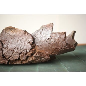 原田拾六 秀逸作 備前 大葉皿　P659 