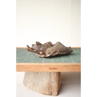 原田拾六 秀逸作 備前 大葉皿　P659