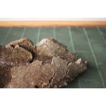 原田拾六 秀逸作 備前 大葉皿　P659 