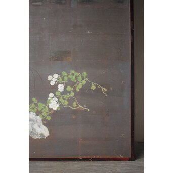 白鹿図 時代銀屏風　Z989 