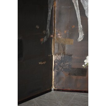 白鹿図 時代銀屏風　Z989 