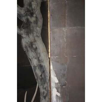 白鹿図 時代銀屏風　Z989 