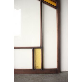 フランクロイド風 洋風色ガラス戸 2枚1組　GD0371 