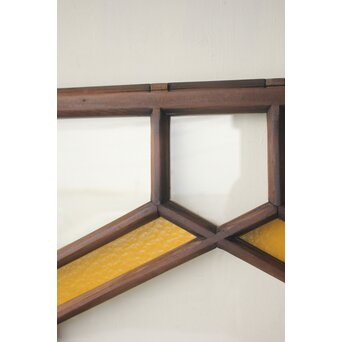 フランクロイド風 洋風色ガラス戸 4枚1組　GD0372 