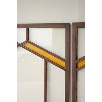 フランクロイド風 洋風色ガラス戸 4枚1組　GD0372 