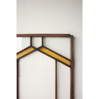 フランクロイド風 洋風色ガラス戸 4枚1組　GD0372 