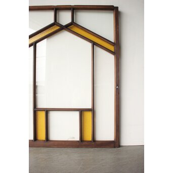 フランクロイド風 洋風色ガラス戸 4枚1組　GD0372 