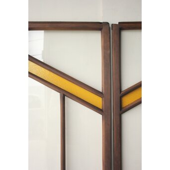 フランクロイド風 洋風色ガラス戸 4枚1組　GD0372 