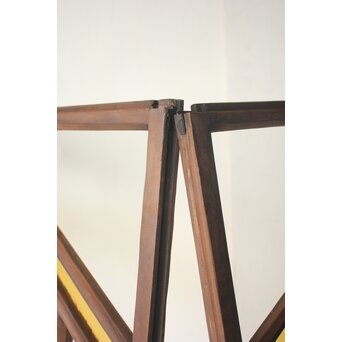 フランクロイド風 洋風色ガラス戸 4枚1組　GD0372 