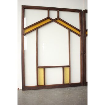 フランクロイド風 洋風色ガラス戸 4枚1組　GD0372 