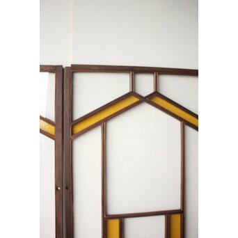 フランクロイド風 洋風色ガラス戸 4枚1組　GD0372 