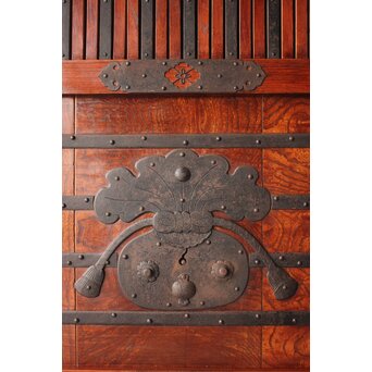 鉄金具 総欅格子蔵戸　W0284 