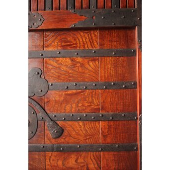 鉄金具 総欅格子蔵戸　W0284 