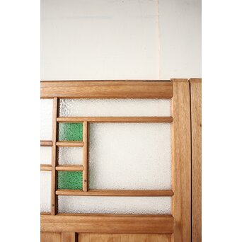 ダイア緑色ガラス 引戸 2枚1組  GD0376 