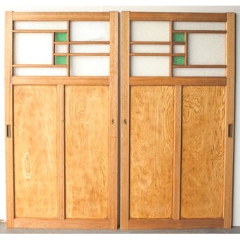 ダイア緑色ガラス 引戸 2枚1組  GD0376