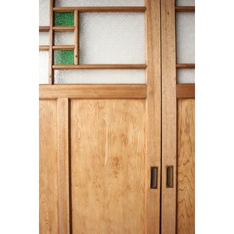 ダイア緑色ガラス 引戸 2枚1組  GD0376 