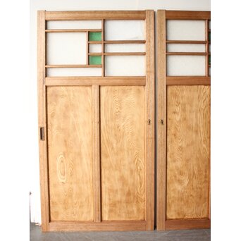 ダイア緑色ガラス 引戸 2枚1組  GD0376 