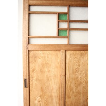 ダイア緑色ガラス 引戸 2枚1組  GD0376 