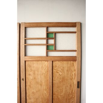 ダイア緑色ガラス 引戸 2枚1組  GD0376 