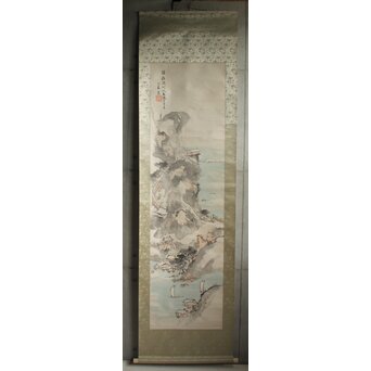 蓑虫山人 磐台寺 阿伏兎観音 紙本掛軸　Z996