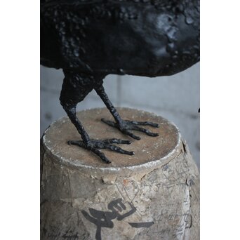 川田清 鉄作家 カラスつがい　M498 