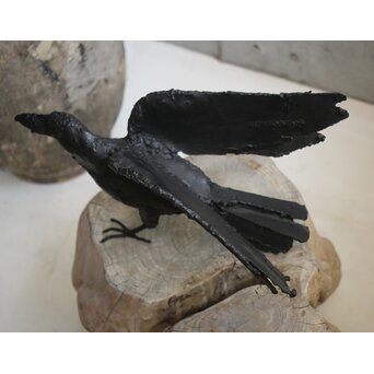 川田清 鉄作家 カラスつがい　M498 