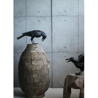 川田清 鉄作家 カラスつがい　M498 