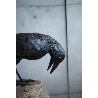 川田清 鉄作家 カラスつがい　M498 