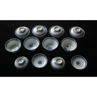 蓋茶碗8客 康熙年製/民国年製　P662