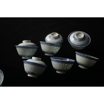 蓋茶碗8客 康熙年製/民国年製　P662 