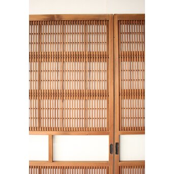 障子枠付 白木クリアガラス格子戸 4枚1組　L1225 